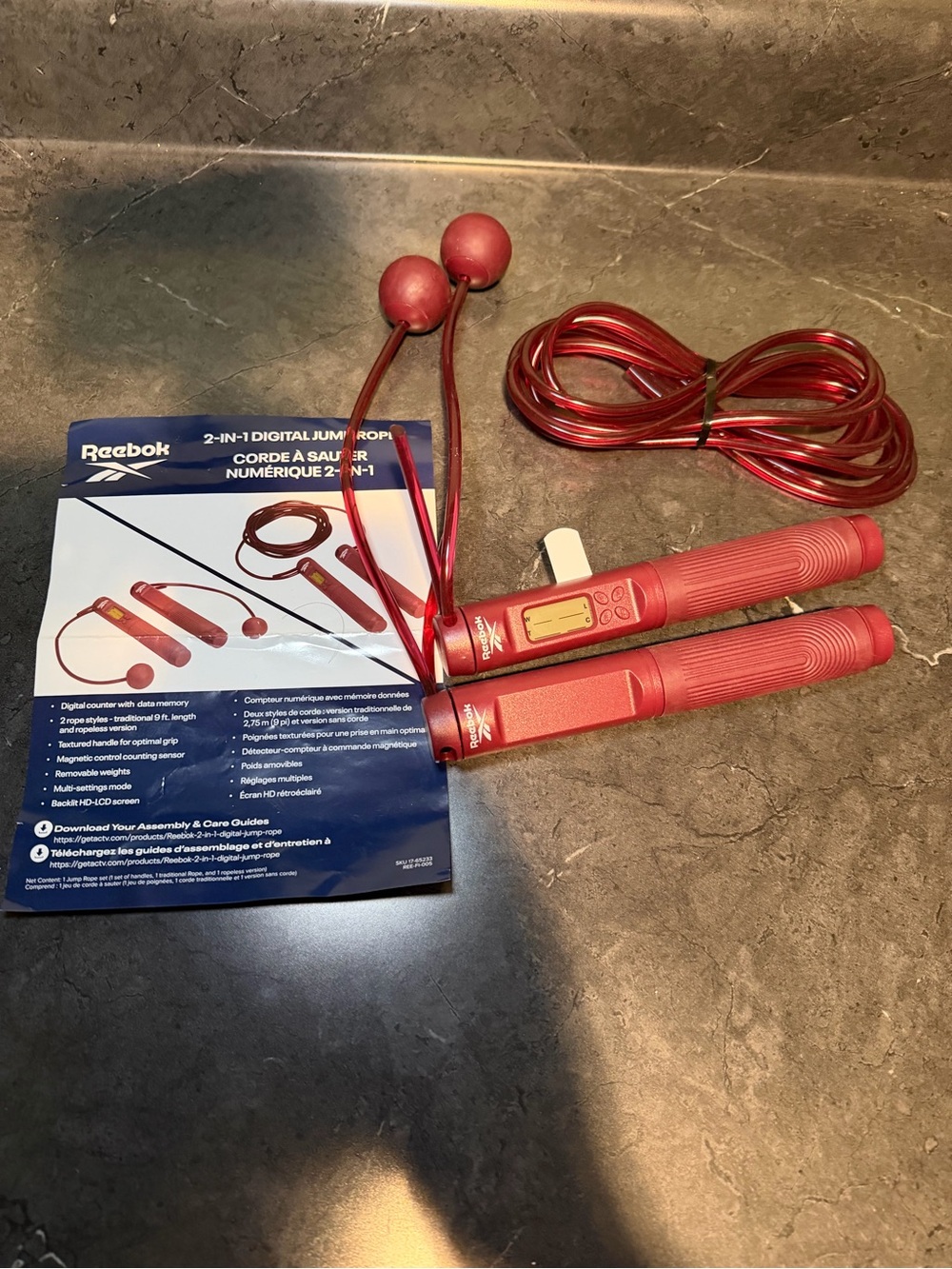 Reebok 2-in-1 Digital Jump Rope - Red